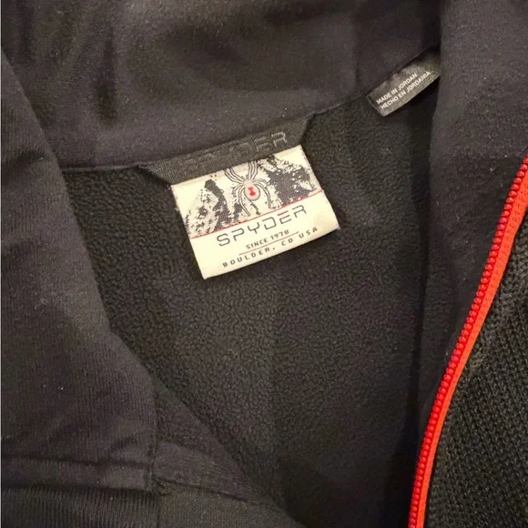 Spyder Sweater Men's XXL Black 1/4 Zip Pullover Long Sleeve - Picture 2 of 14